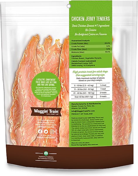 Show full view: Waggin' Train Chicken Jerky Tenders Limited Ingredient Dog Treats, 30-oz bag slide 3 of 10