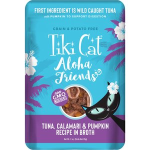 Tiki Cat Aloha Friends Tuna with Calamari & Pumpkin Grain-Free Wet Cat Food, 3-oz pouch, case of 12
