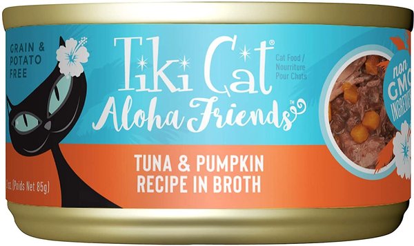 Tiki Cat Aloha Friends Tuna with Pumpkin Grain-Free Wet Cat Food, 3-oz can, case of 12 slide 1 of 9