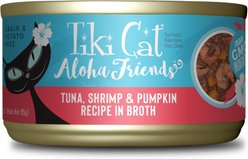 Tiki Cat Aloha Friends Tuna with Shrimp & Pumpkin Grain-Free Wet Cat Food, 3-oz can, case of 12