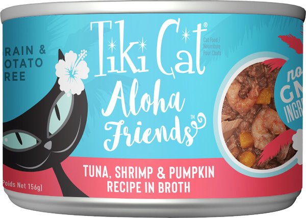 Tiki Cat Aloha Friends Tuna with Shrimp & Pumpkin Grain-Free Wet Cat Food, 5.5-oz can, case of 8 slide 1 of 9