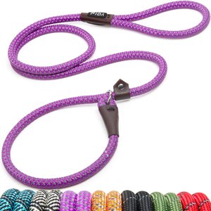 FIDA Rope Slip Training Dog Leash, 6-ft long, 1/2-in wide, Purple