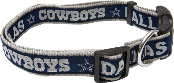 Pets First NFL Nylon Dog Collar, Dallas Cowboys, Small: 8 to 12-in neck, 3/8-in wide slide 1 of 5