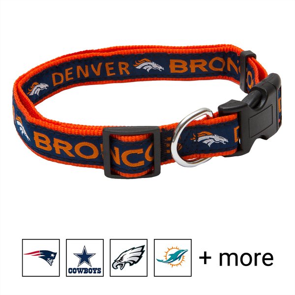 Pets First NFL Nylon Dog Collar, Denver Broncos, Medium: 12 to 18-in neck, 5/8-in wide slide 1 of 5