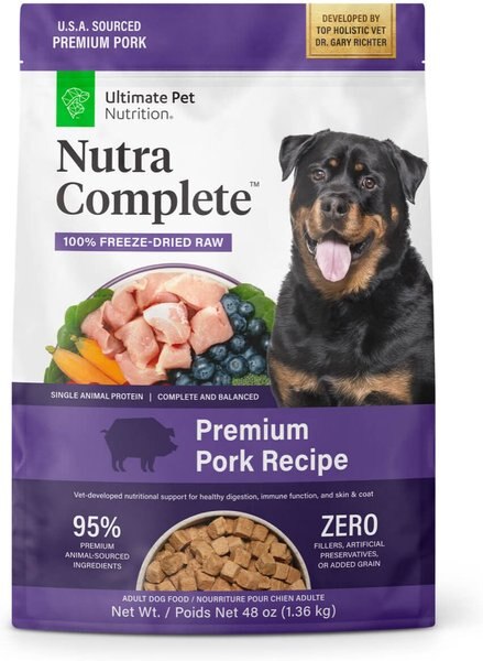 ULTIMATE PET NUTRITION Nutra Complete Premium Pork Freeze-Dried Raw Dog ...