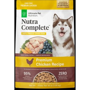 Ultimate Pet Nutrition Nutra Complete Premium Chicken Raw Freeze-Dried Dog Food, 48-oz bag