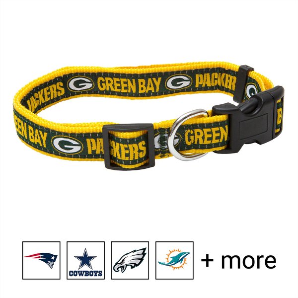 Pets First NFL Nylon Dog Collar, Green Bay Packers, Small: 8 to 12-in neck, 3/8-in wide slide 1 of 5