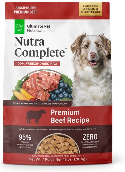 ULTIMATE PET NUTRITION Nutra Complete Premium Beef Raw Freeze-Dried Dog ...