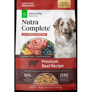 Ultimate Pet Nutrition Nutra Complete Premium Beef Raw Freeze-Dried Dog Food, 48-oz bag