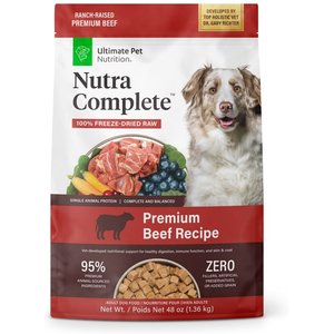 Ultimate Pet Nutrition Nutra Complete Premium Beef Raw Freeze-Dried Dog Food, 48-oz bag