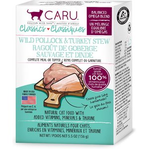 Caru Classics Wild Pollock & Turkey Stew Wet Cat Food, 5.5-oz box, case of 12
