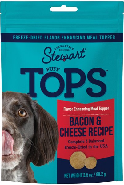 Stewart PuffTops Bacon & Cheese Recipe Freeze-Dried Dog Food Topper