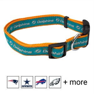 Pets First NFL Nylon Dog Collar, Miami Dolphins, Small: 8 to 12-in neck, 3/8-in wide