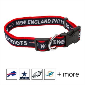 Pets First NFL Nylon Dog Collar, New England Patriots, Medium: 12 to 18-in neck, 5/8-in wide