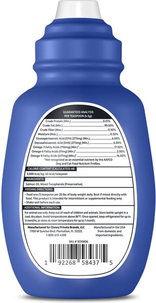 Show full view: Vibeful Wild Alaskan Salmon Oil Liquid Skin & Coat Supplement for Dogs & Cats, 8-oz slide 2 of 8