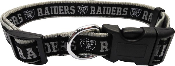 Pets First NFL Nylon Dog Collar, Oakland Raiders, Small: 8 to 12-in neck, 3/8-in wide slide 1 of 4