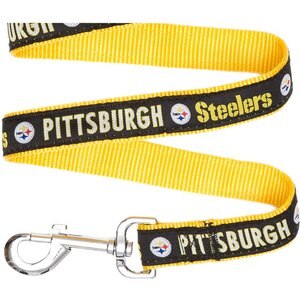 Pets First NFL Nylon Dog Leash, Pittsburgh Steelers, Large: 6-ft long, 1-in wide