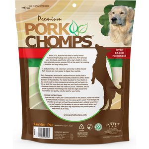 Premium Pork Chomps Baked Pork Rolls Dog Treats, 8-in, 18 count