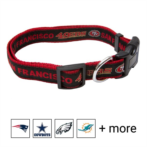 Pets First NFL Nylon Dog Collar, San Francisco 49ers, Small: 8 to 12-in neck, 3/8-in wide slide 1 of 5