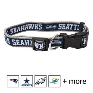 Pets First NFL Nylon Dog Collar, Seattle Seahawks, Small: 8 to 12-in neck, 3/8-in wide