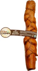 Premium Pork Chomps Roasted Braid Dog Treat, 10-in
