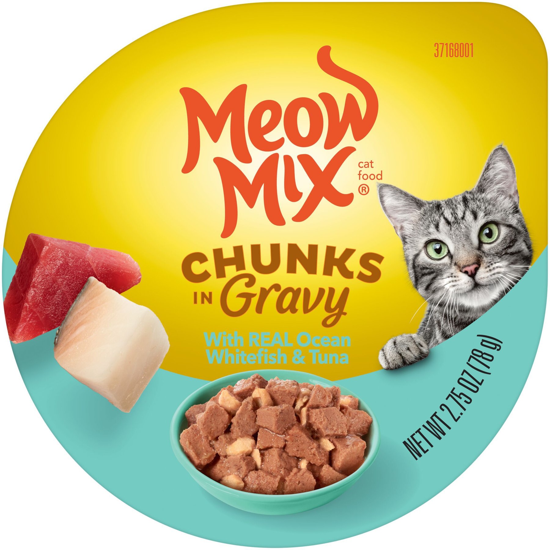 MEOW MIX Chunks in Gravy Real Ocean Whitefish Tuna Wet Cat Food