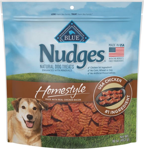 BLUE BUFFALO Nudges Homestyle Chicken & Bacon Dog Treats, 16oz bag