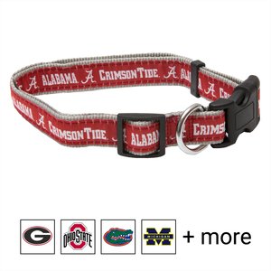 Pets First NCAA Nylon Dog Collar, Alabama Crimson Tide, Small: 6 to 12-in neck, 3/8-in wide