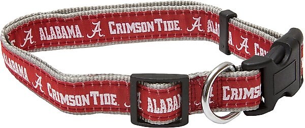 Pets First NCAA Nylon Dog Collar, Alabama Crimson Tide, Medium: 10 to 16-in neck, 5/8-in wide slide 1 of 5