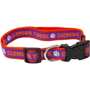Pets First NCAA Nylon Dog Collar, Clemson Tigers, Large: 14 to 24-in neck, 1-in wide