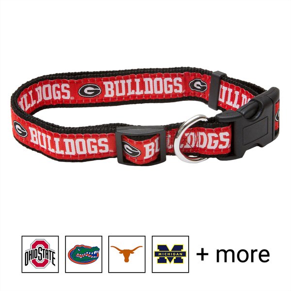Pets First NCAA Nylon Dog Collar, Georgia Bulldogs, Medium: 10 to 16-in neck, 5/8-in wide slide 1 of 5