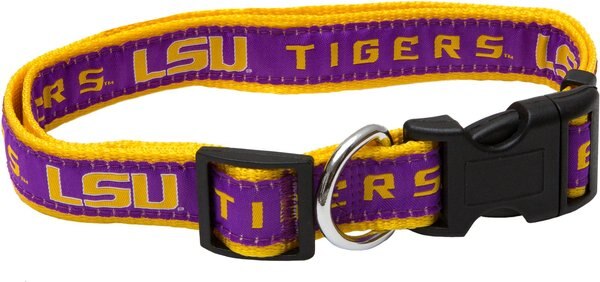 Pets First NCAA Nylon Dog Collar, Louisiana State Tigers, Small: 6 to 12-in neck, 3/8-in wide slide 1 of 5