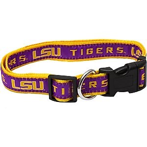 Pets First NCAA Nylon Dog Collar, Louisiana State Tigers, Small: 6 to 12-in neck, 3/8-in wide