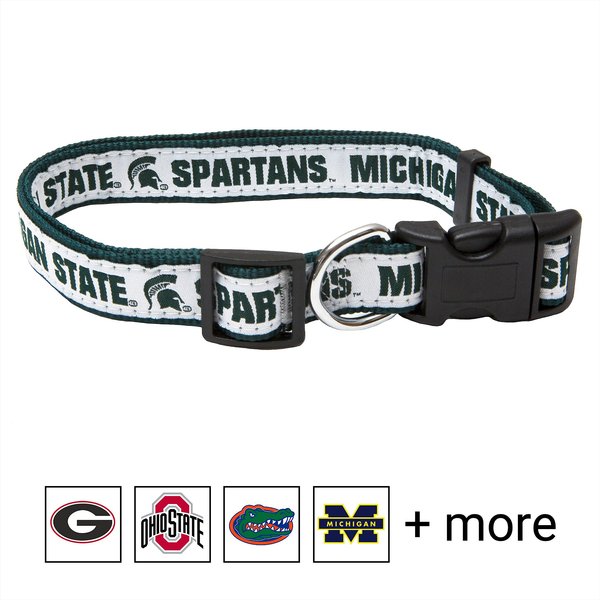 Pets First NCAA Nylon Dog Collar, Michigan State Spartans, Medium: 10 to 16-in neck, 5/8-in wide slide 1 of 5