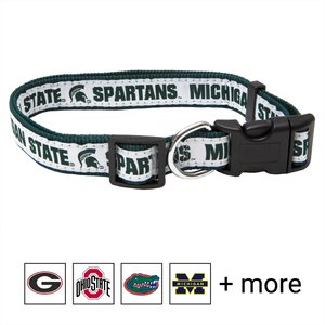 Pets First NCAA Nylon Dog Collar, Michigan State Spartans, Medium: 10 to 16-in neck, 5/8-in wide