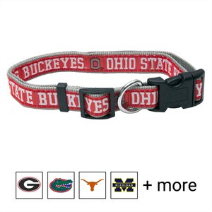 Pets First NCAA Nylon Dog Collar, Ohio State Buckeyes, Small: 6 to 12-in neck, 3/8-in wide
