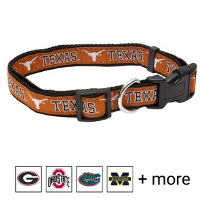 Pets First NCAA Nylon Dog Collar, Texas Longhorns, Medium: 10 to 16-in neck, 5/8-in wide