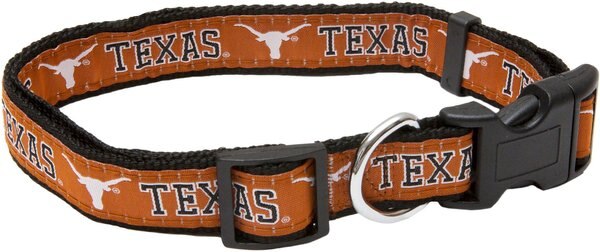 Pets First NCAA Texas Longhorns Nylon Dog Collar, Texas Longhorns, Large: 14 to 24-in neck, 1-in wide slide 1 of 5