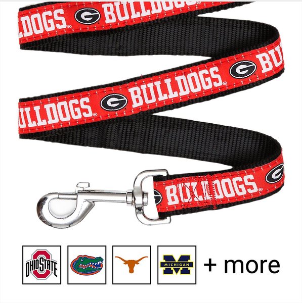 Pets First NCAA Nylon Dog Leash, Georgia Bulldogs, Small: 4-ft long, 3/8-in wide slide 1 of 5