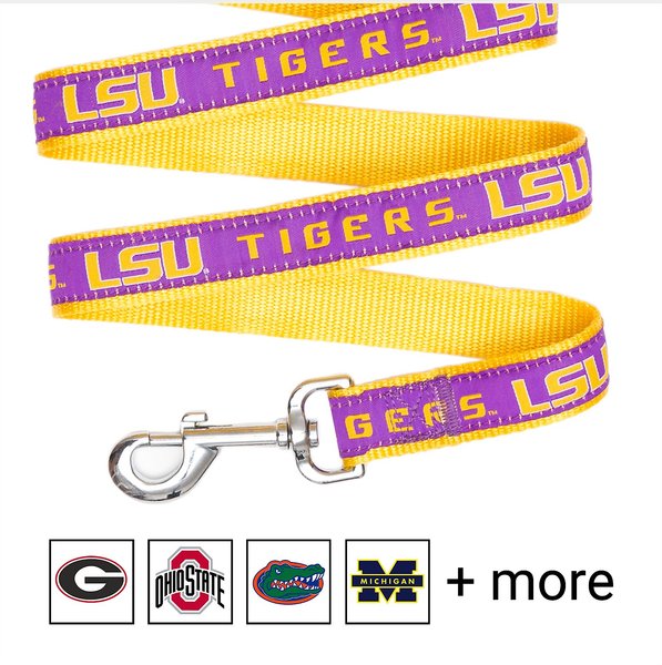 Pets First NCAA Nylon Dog Leash, Louisiana State Tigers, Medium: 4-ft long, 5/8-in wide slide 1 of 5