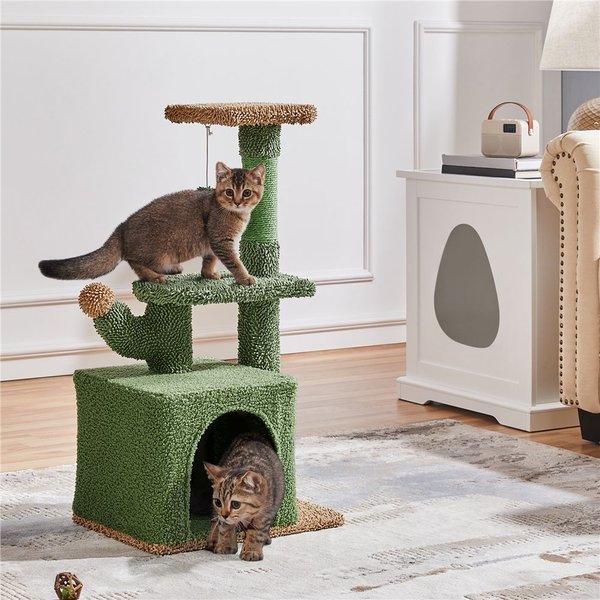 FRISCO 28.5in Modern Cat Tree & Condo, Natural