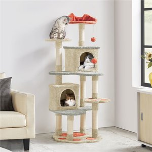 Yaheetech Paw-Shaped Play Cat Tower, 57.5-in