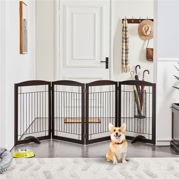 BEST Traditional Arch Pet Gate, Espresso, 36in, 4Panel
