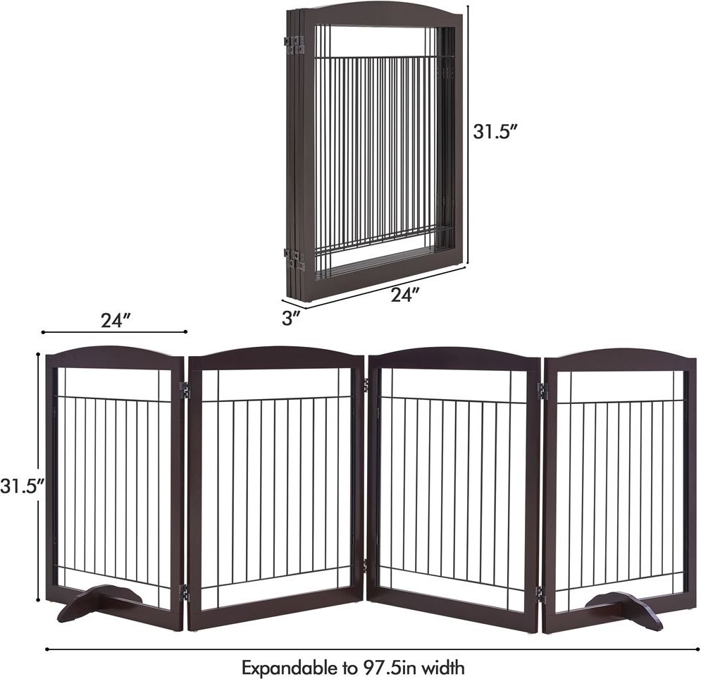 YAHEETECH 4Panel Metal Dog Gate Dog Exercise Playpen, 32in H
