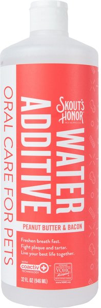 Skout's Honor Oral Care Peanut Butter & Bacon Dog Dental Water Additive, 32-fl oz bottle