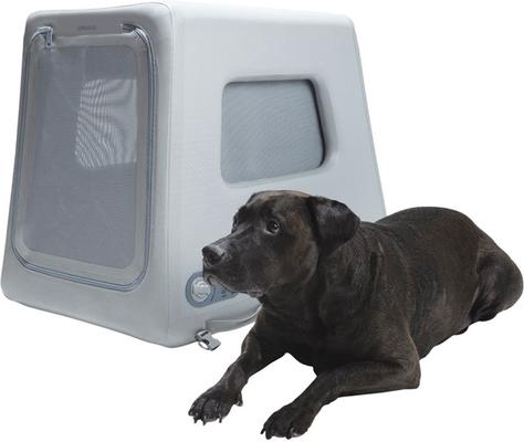 Show full view: Diggs Enventur Inflatable Travel Dog Kennel, Grey, Medium slide 4 of 7