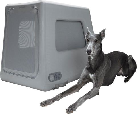 Show full view: Diggs Enventur Inflatable Travel Dog Kennel, Grey, Large slide 4 of 7