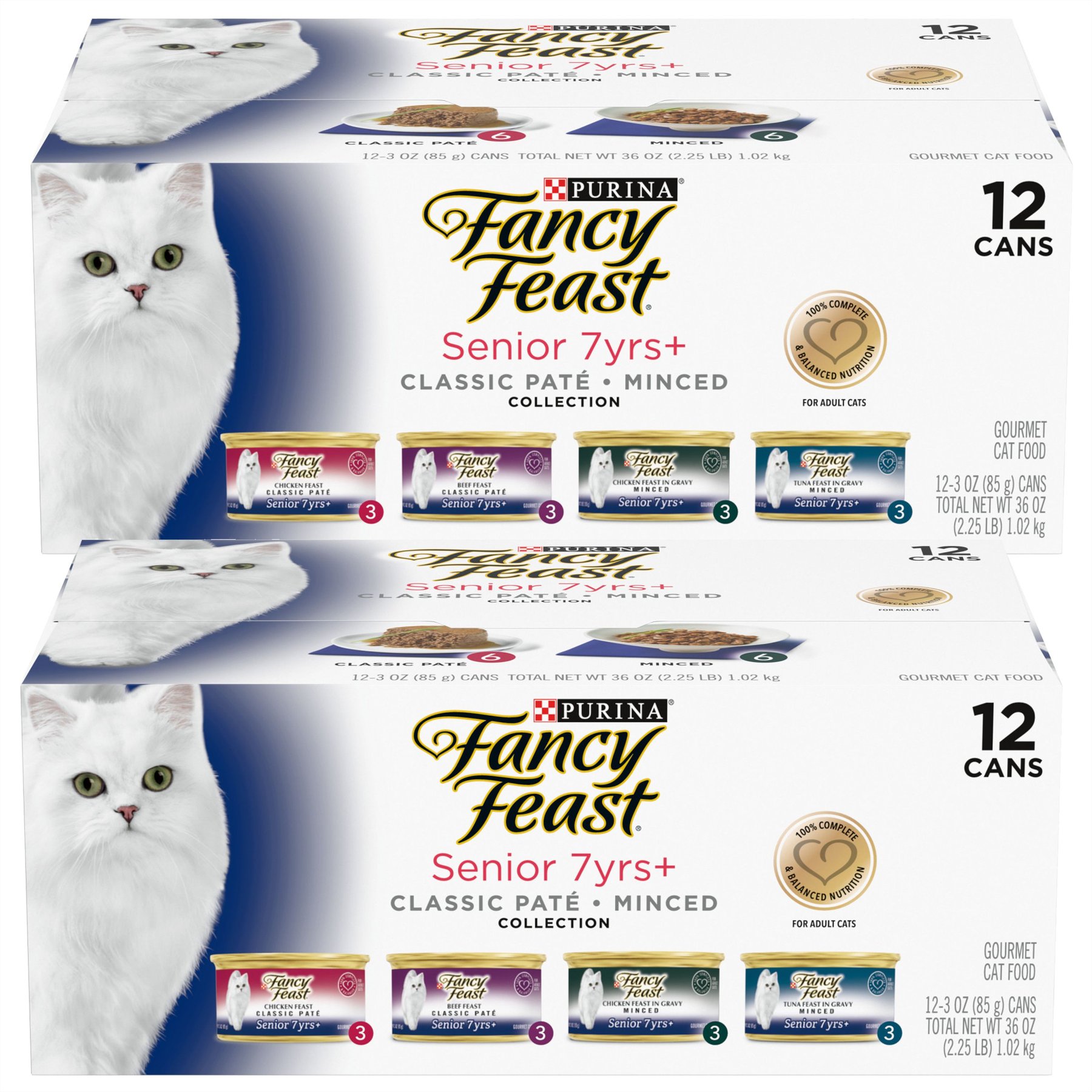 Fancy Feast Senior 7 Chicken Beef Tuna Feasts Variety Pack Canned Cat Food