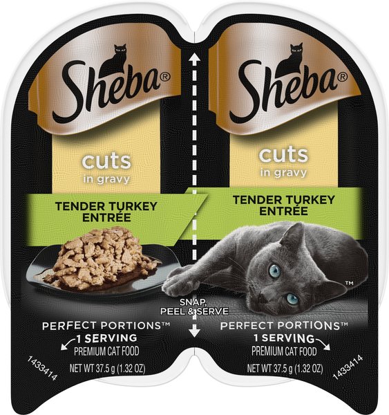 SHEBA Perfect Portions Grain Free Tender Turkey Cuts in Gravy