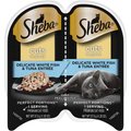 Sheba Perfect Portions Grain-Free Delicate Whitefish & Tuna Cuts in Gravy Entree Cat Food Trays, 2.6-oz, case of 24 twin-packs